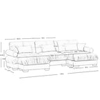 130"Oversized Couch, 3 Seater Modular Sectional Sofa, Olive Green Large U Shaped Sectional Couches for Living Room, Fluffy Couch Set, 3 Seater, Velvet Cloud Couch with Ottoman, Sofas for Living Room