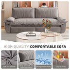 Firscook 73.2" Queen Pull Out Sofa Bed, Velvet Convertible Sleeper Couch for Small Spaces, Gray