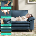 LINSY Home Modular Sectional Sofa for Living Room, U-Shaped Cloud Sofa Couch with Corduroy Fabric, 4 Seater Sofa Couch with 2 Ottomans, Blue