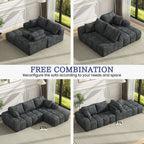 101? Modular Sectional Sofa, Cloud Sectional Couch with Deep Seat, Modern Modular L-Shape Sofa Couch with Chaise,Upholstered Boneless Couches for Living Room Bedroom(Deep Gray)