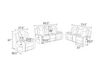 Black 3-Piece Multifunctional Smart Sofa with Console & Cup Holders, Solid Wood Frame, Double-Layer Springs and Air Leather