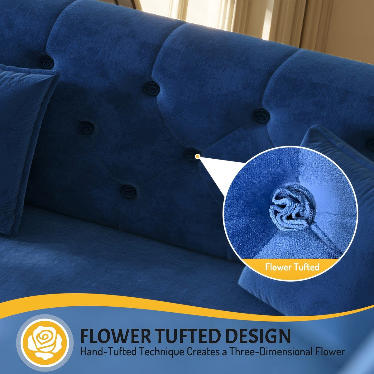  100" Pull Out Sofa Bed King Size, Loveseat Sleeper Sofa Couch Convertible Sofa Bed, Velvet Sofa for Living Room Blue