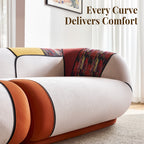 YINIX 102" Modern Sofa with Extra Deep Seat, Comfy Upholstered Couch for Living Room,Beige