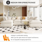 Harper & Bright Designs Convertible Modular Sectional Sofa with 2 Removable Ottomans & Pillows, Large U Shape Cloud Couch with Reversible Chaise for Living Room, Beige