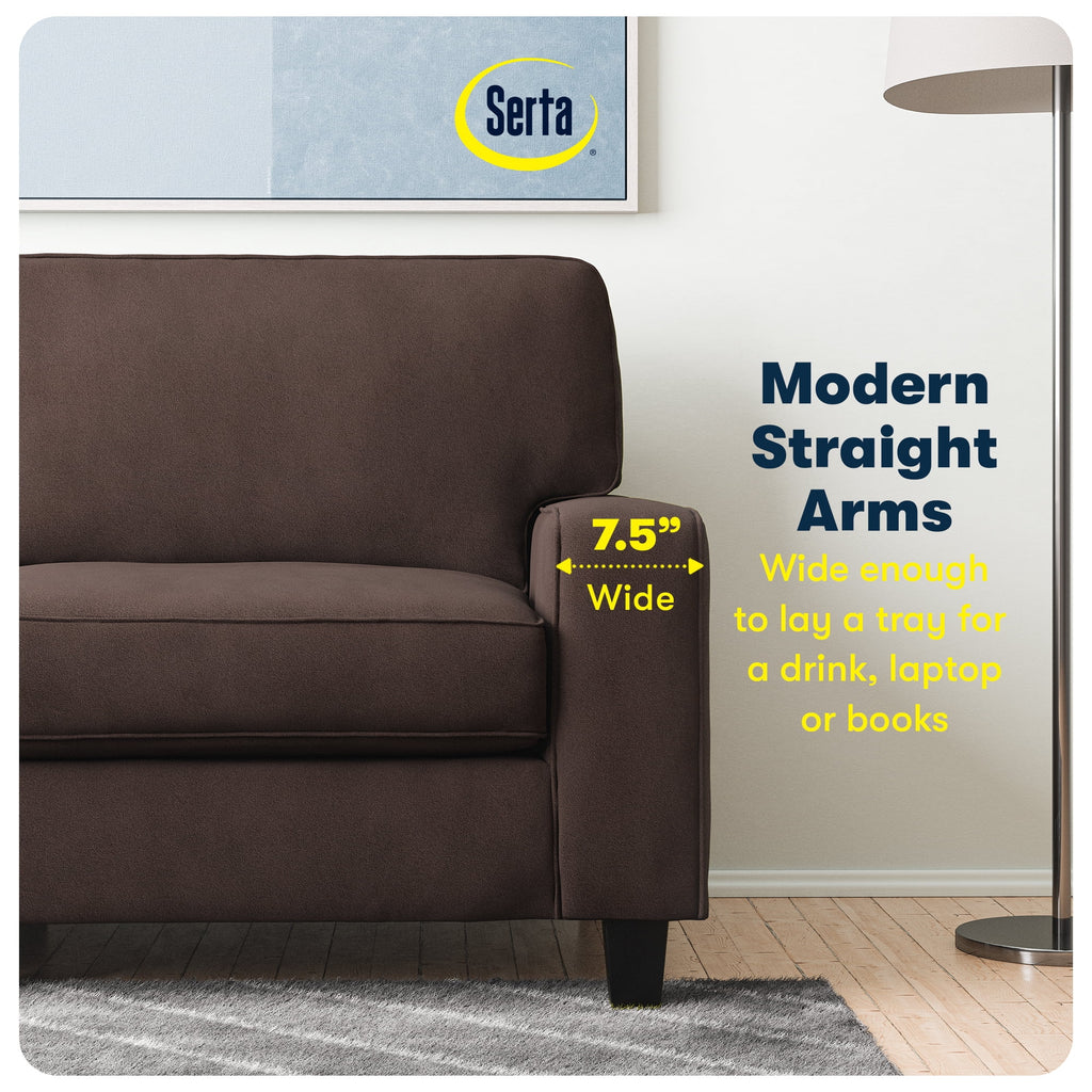 Serta Palisades 78" Track Arm Sofa with Removable Covers Dark Brown