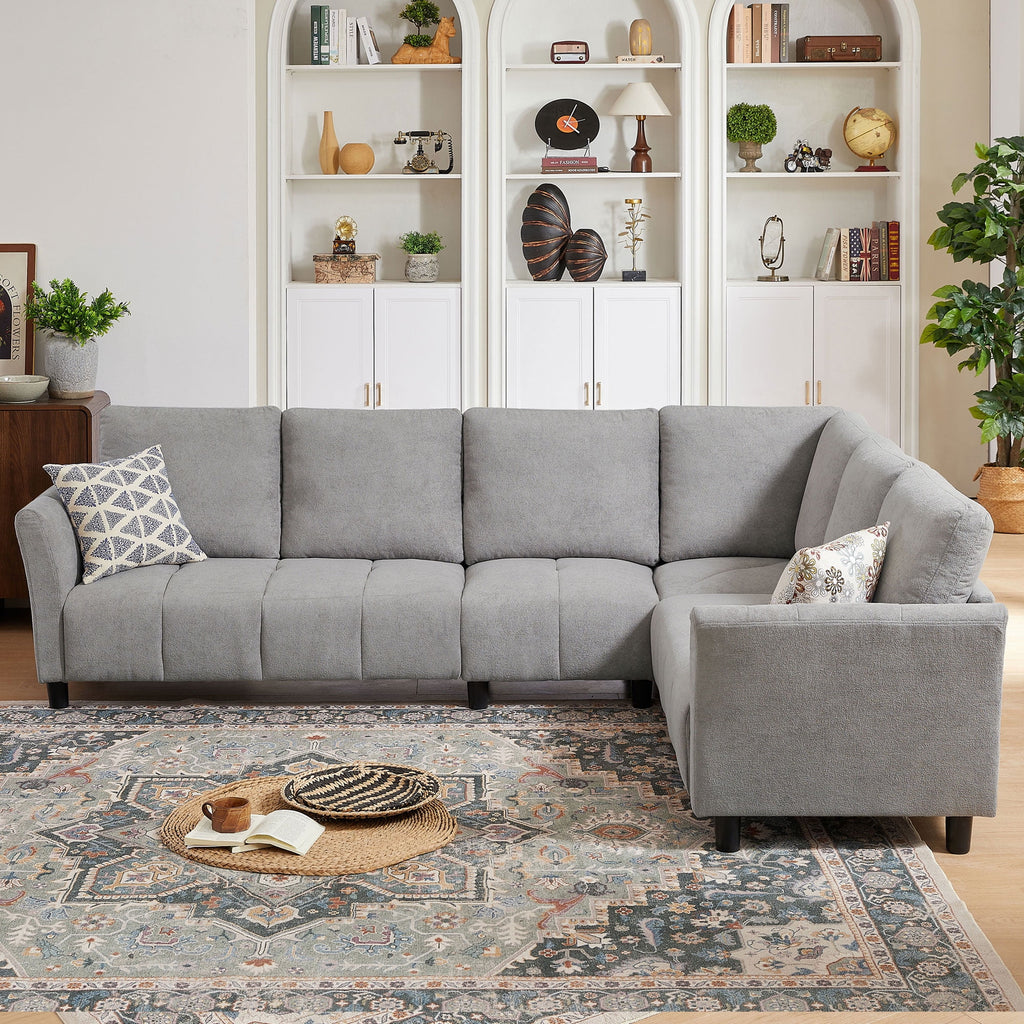  102" Convertible Sectional Sofa Couch,Upholstered Oversized Modern 6 Seat L Shaped Couch Corner Sofa Reversible Sofa Set for Living Room Apartment Office Studio