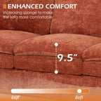 FamiTOP Chenille 69? Love Seat & 89? 3-Seat Sofa w/Thick Seat & Backrest Cushions, Modern Couch Set with Soft Pillows, Upholstered 3 Seat & 2 Seat Sofa w/Sturdy Frame for Office, Living Room, Orange