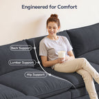  145.7" U Shaped Modular Sectional Sofa with Movable Ottomans, Corduroy Cloud Sofa Couch with 25.2" Deep Seat, Removable Washable Covers, 4-5 Seater Comfy Modular Sofa for Living Room Apartment