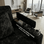 EPOWP 108" Modular Sectional Sleeper Sofa,7-Seater L-Shaped Pull Out Sofa Bed with Adjustable Backrest, Side Table & Charging Ports, Chenille Upholstered Sectional Couch for Living Room,Black