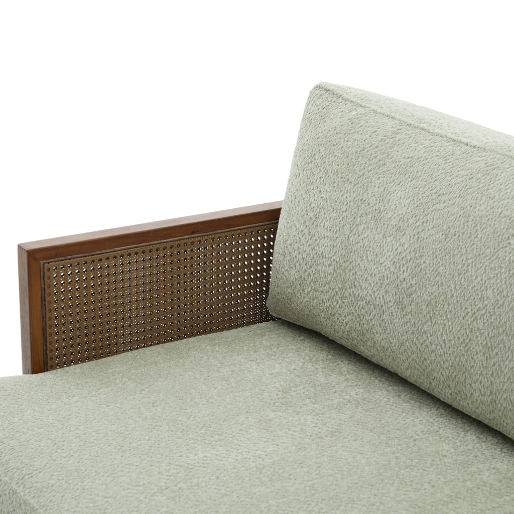 Christopher Knight Home Vintage 72? Rattan 3-Seat Sofa with Solid Wood Frame, High-Rebound Cushions, Light Green