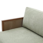 Christopher Knight Home Vintage 72? Rattan 3-Seat Sofa with Solid Wood Frame, High-Rebound Cushions, Light Green