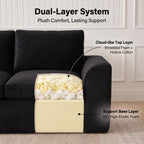 108" Modern Cloud Couch, Plush L Shaped Sectional Couch with Ottoman, Comfy Boneless Couch Modular Sofa, High-Density Memory Foam Deep Seat, No Assembly Required, Pet-Friendly, Black