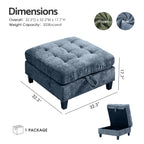 Advwin Oversized Modular Sectional Sofa, 8 Seat Plush Chenille Couch with Storage Ottomans & Thick Cushions, Modern Comfy Convertible L Shaped Sleeper Sofa Bed for Living Room, Blue