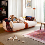 YINIX 102" Modern Sofa with Extra Deep Seat, Comfy Upholstered Couch for Living Room,Beige