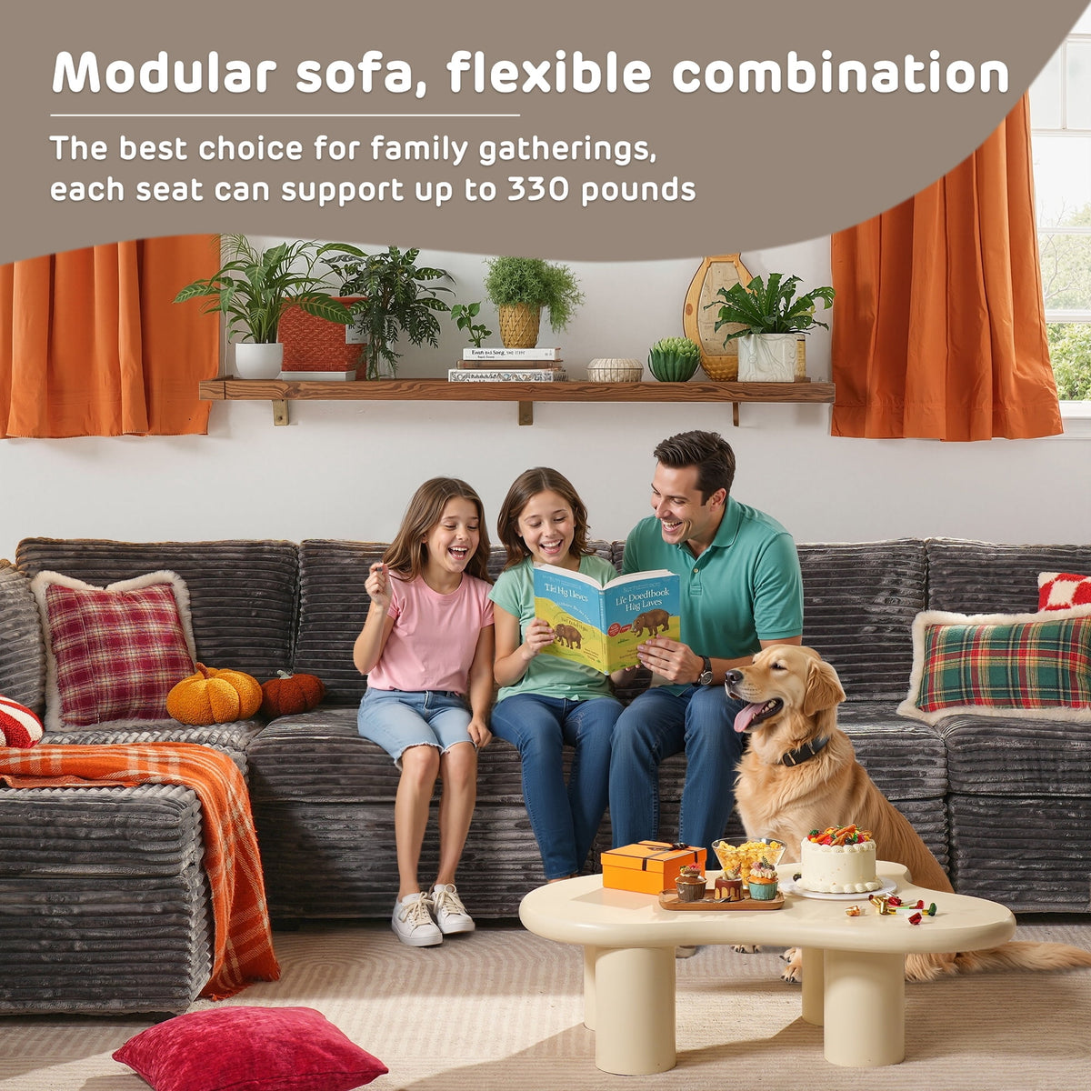 XIZZI 127.5" Modular Sectional Sofa,9-piece Oversized Cloud Couch with Deep Seat,U-Shaped Modern Sectional Couches with Removable Ottoman for Living Room,Gray