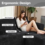 Pionex 108" Sectional Couch with Ottoman, Cloud Modular Boneless Couch, Deep Seat U-Shaped Sofa, Upholstered 3-Seater Sofas for Living Room, No Assembly Required