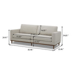  Springwood Wood Frame 83.46" Couch, Cream Linen, Light Honey Woodbase Finish