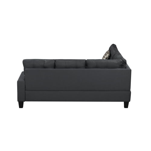 ASINMAK L Shaped Fabric Sectional Sofa with Couch and Ottoman, Gray