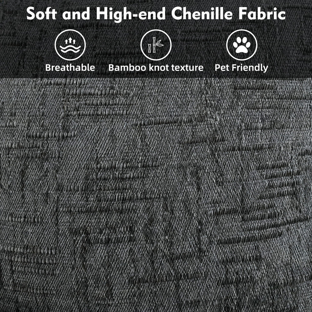 Sectional Sofa, 101" L-Shaped Modular Cloud Couch,Unique Chenille Fabric Couches and Sofas,Compression Sofa No Assembly Required(Deep Gray)