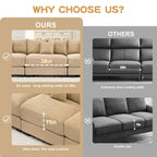 FFH 130" Oversized Modular Cloud Sofa, Cloud Sectional Couch for Living Room, 3 Seater Corduroy Sofa with Deep Seat, Easy Assembly, Camel