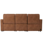  Allen 77" Powered Reclining Sofa, Cocoa Faux Leather