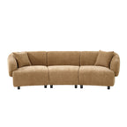 Christopher Knight Home 98.5" Curved Contemporary 3-Seat Sofa with Upholstered Plush Seating, Mocha