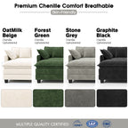  111.5'' Modular Sectional Sofa with Movable Ottomans, U Shaped Cloud Couch for Living Room, 3-Seat, Grey