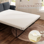 Muumblus Queen Size Pull Out Sofa Bed, 2-in-1 Convertible Sleeper Couches with Memory Foam Mattress, 3 Seat Sleeper Couch Beds for Living Room, Dark Gray