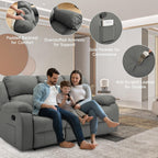 Chizzysit Reclining Couch Sleeper Sofa Set Chaise Lounge Chair Leather Recliner Couch Loveseat for Living Room, Theater Seating - Gray