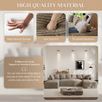 Wiilayok 131" U Shaped Sectional Sofa with Deep Seat Chaise,Corduroy Modular Cloud Sofa Couch for Living Room,4 Seat,Light Camel