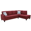 Hommoo Modern Flannel L-Shaped Sectional Couch Sofa, Living Room Furniture Sets Sectional Couches and Sofas, Red(No Ottoman)