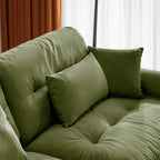 Oversized Modular Velvet Sectional Sofa with Movable Ottoman - Olive Green, Deep Seat Cloud Couch for Living Room