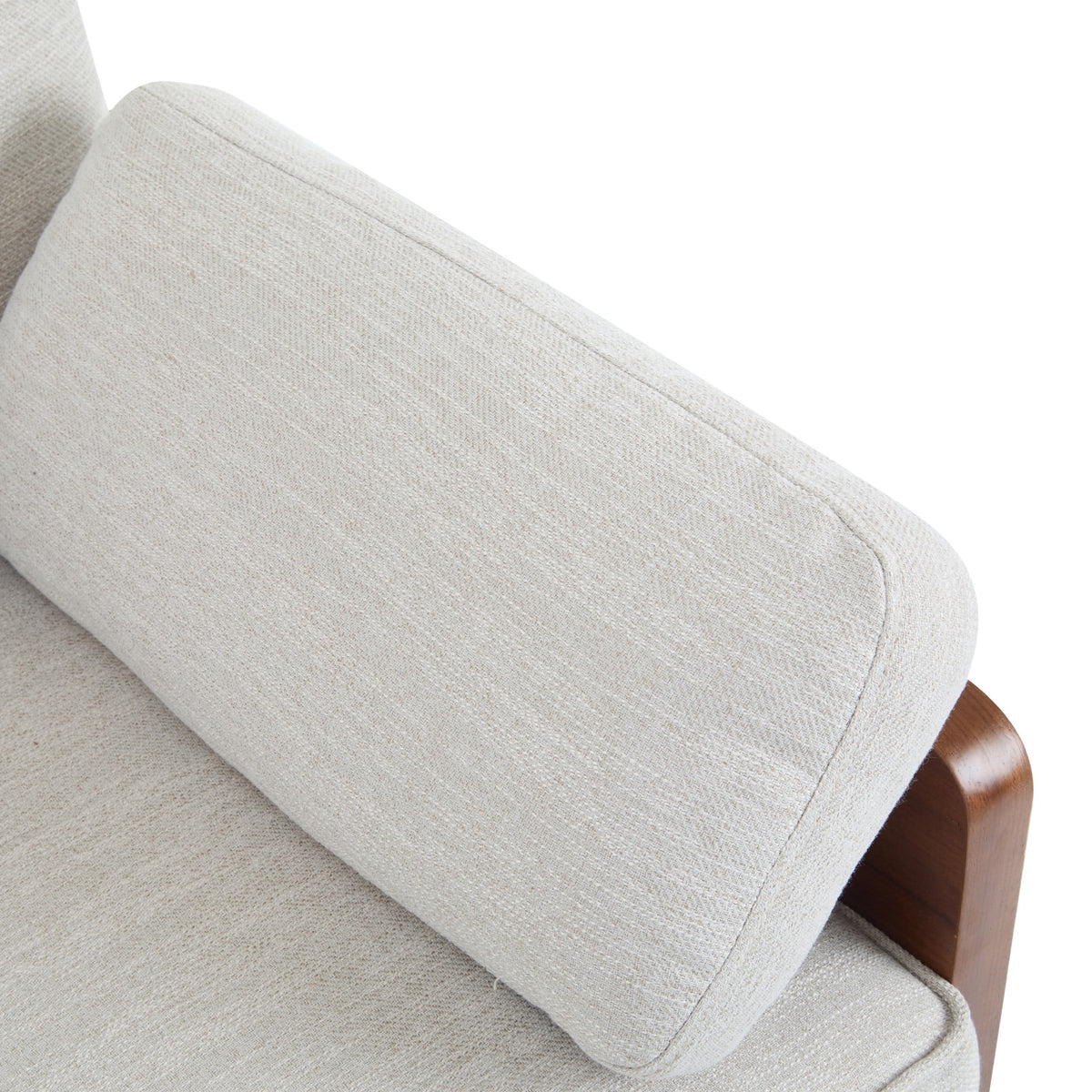 Mid-Century Modern Sofa with Slim Track Arms and Wood Frame, Beige