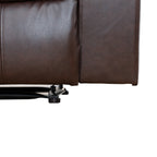  Brown 3-Seater Reclining Sofa - Air Leather Upholstery with High-Elastic Sponge for Living Room & Office