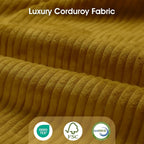  Modular Sectional Sofa, Modular Sectional Couch with Storage, 6 Seat Corduroy Oversized Sofa with 6 Back Cushion 6 Throw Pillow Yellow