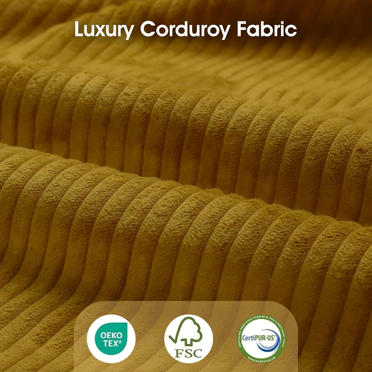  Modular Sectional Sofa, Modular Sectional Couch with Storage, 6 Seat Corduroy Oversized Sofa with 6 Back Cushion 6 Throw Pillow Yellow