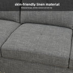 MAYEERTY 97.5" Linen Sectional Sofa, 2-Piece Modular Couch Sofa Set without Ottoman, Grey (Left)
