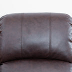  Brown 3-Seater Reclining Sofa - Air Leather Upholstery with High-Elastic Sponge for Living Room & Office