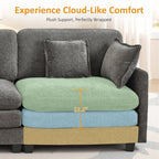 MCombo 111.8'' U-Shaped Modular Sectional Sofa Couch with Chaise Ottomans for Living Room, FSC Certified, Dark Grey