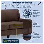 Serta Palisades 78" Track Arm Sofa with Removable Covers Dark Brown