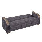 Ottomanson 88" Convertible Sofa Couch for Living Room, Suede Modern Sofa Bed with Storage, Brown