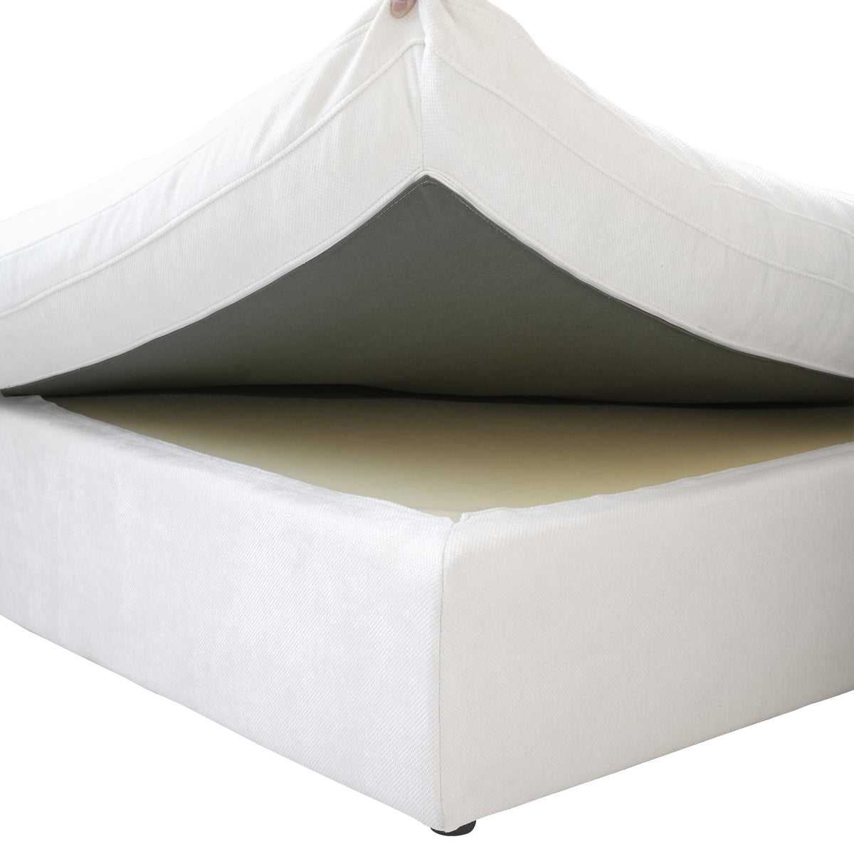 160" Cloud Couch Sectional for Living Room, Down Filled 4 Seater, Convertible Sofa Couch, White