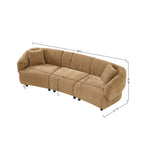 Christopher Knight Home 98.5" Curved Contemporary 3-Seat Sofa with Upholstered Plush Seating, Mocha