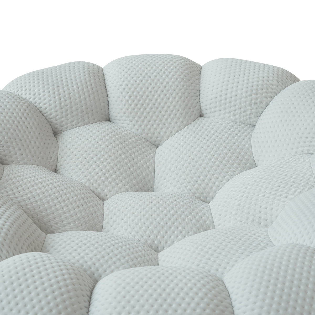 Sdorens 98.43" Bubble Couch,Modern Upholstered Mesh Fabric Lazy Floor Sofa,3D Honeycomb Shape Bubble Sofa Curved Couch for Living Room,Office,Apartment,No-Assembly(Light Gray,3-Seater)