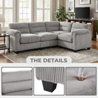  Modular Convertible Sectional Sofa, Modern living room furniture sets L-Shaped Couch Gray