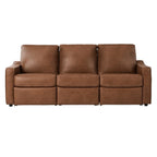  Allen 77" Powered Reclining Sofa, Cocoa Faux Leather