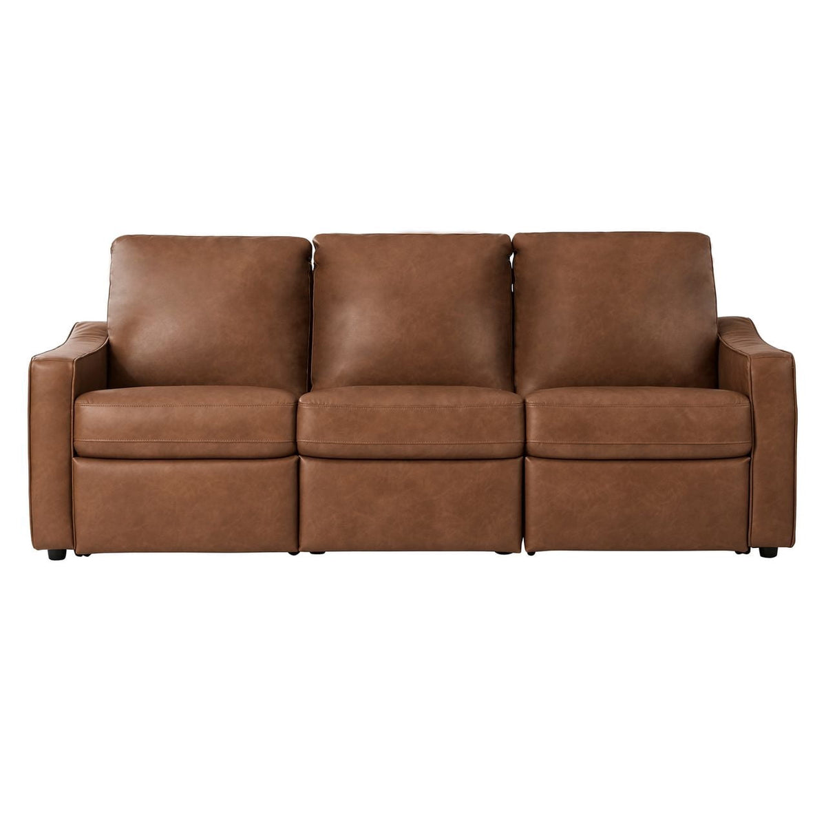  Allen 77" Powered Reclining Sofa, Cocoa Faux Leather