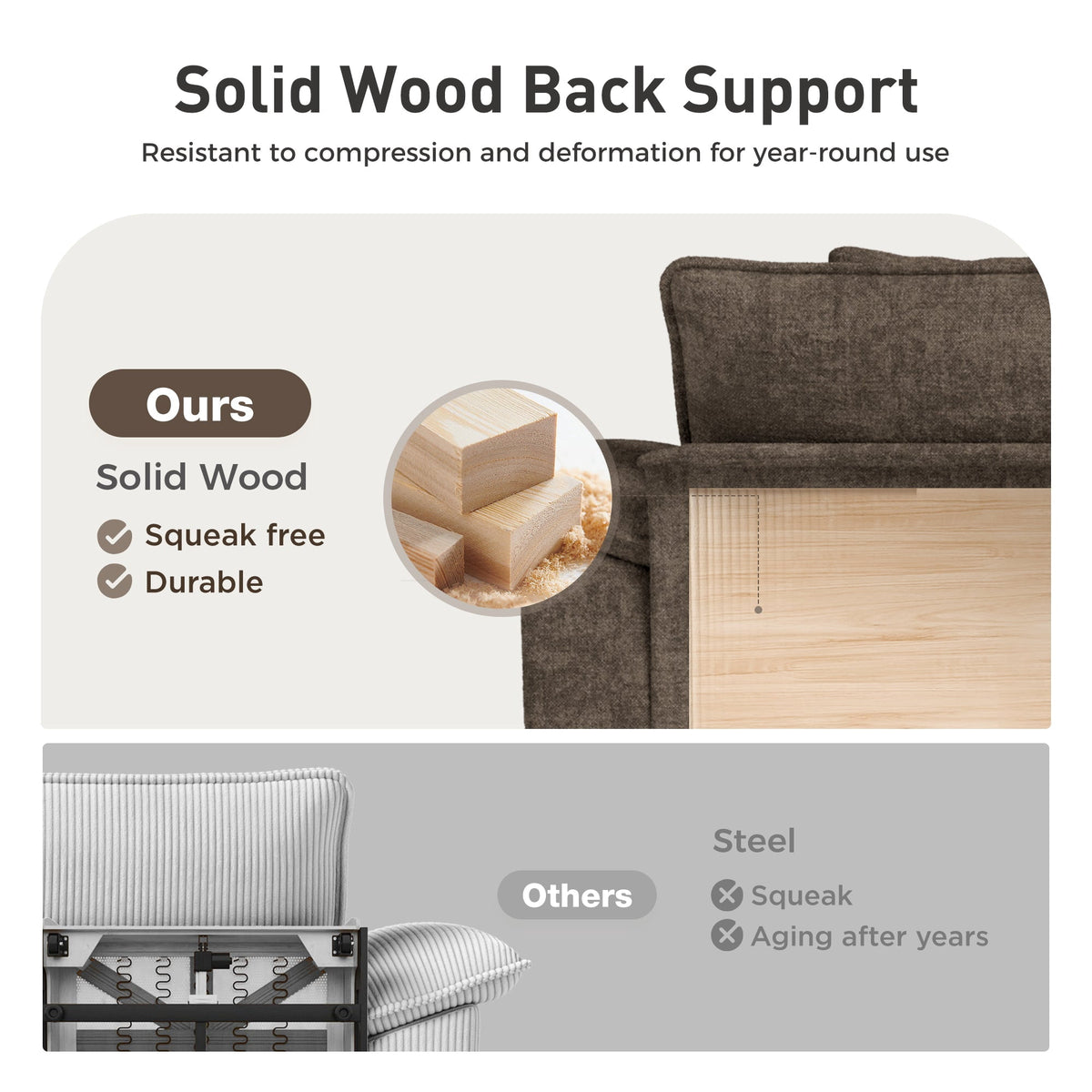 Sophia&William 157.5"L Modular Sectional Sofa Sets, Modern Chenille Couch 6-Seat Oversized Cloud Sofa with 4 Pillows & 2 Ottomans for Living Room,Grayish Brown