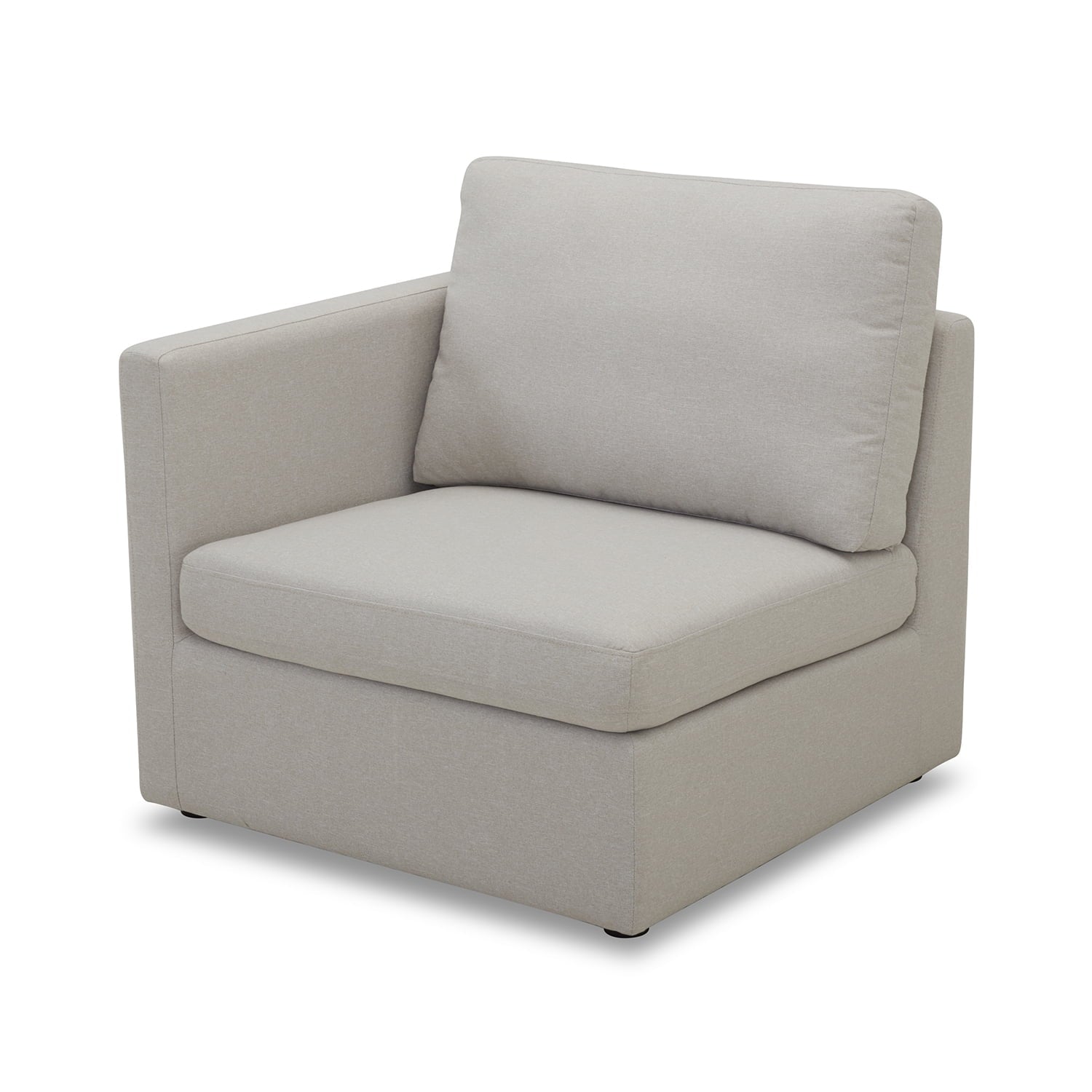  100'' Modular Sectional Sofa with Storage Ottoman, White Linen