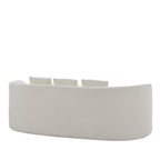 Christopher Knight Home 90" Curved Boucle Sofa with Pillows, Modern 3-Seat Upholstered Couch, White
